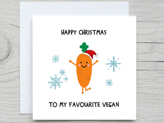 Funny Christmas card, Vegan Holiday card card, carrot card, for vegan friend card, for vegetarian friend card, my favourite vegan
