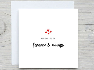 Personalised Anniversary Card, Forever And Always, Love Card, Romantic Card, Husband Wife, Boyfriend, Girlfriend