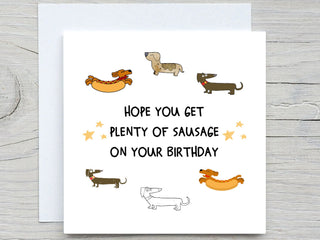 Personalised Birthday card, Funny Birthday card, Plenty Of Sausage Card, Sassy Birthday card, Sausage Dog card