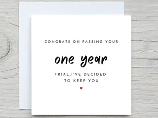 One Year Anniversary Card, Boyfriend Girlfriend One Year Anniversary Card, Husband Wife One Year Anniversary Card, Anniversary partner