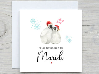 Spanish Romantic Christmas Card ,Feliz Navidad a mi marido, Husband Christmas Card, from Wife Christmas Card, Merry christmas Husband
