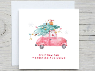 Personalised Christmas card, Spanish Merry christmas, Feliz Año nuevo, Christmas Wreath card,  christmas card in Spanish, feliz navidad
