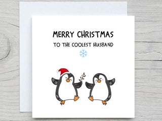 Romantic Christmas Card , to Husband card, Husband Christmas Card, from Wife Christmas Card, Coolest Husband