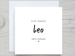 Leo Zodiac Birthday Card For Her, To My Favorite Leo Happy Birthday, Horoscope Astrology Birthday Card