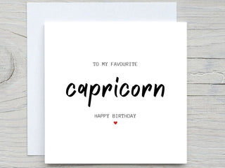Capricorn Zodiac Birthday Card For Her, To My Favorite Capricorn  Happy Birthday, Horoscope Astrology Birthday Card