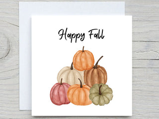 Happy Fall card, Cute Pumpkins card