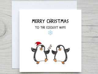 Romantic Christmas Card , to Wife card, Husband Christmas Card, from Wife Christmas Card, Coolest Wife