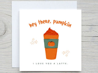 Thanksgiving card, I love you a latte, Personalised cards, Autumn Card, personalised Thanksgiving