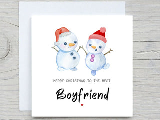 Personalised Christmas card, Boyfriend Christmas card, Romantic Christmas card, for him, for boyfriend, snowman card