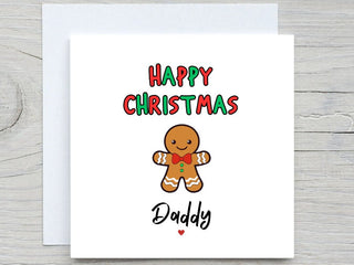 Personalised Daddy Christmas Card, Dad Christmas Card, Christmas Card For Daddy, Christmas Card For Dad, gingerbread man card, from kids