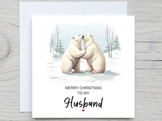 Husband Christmas Card, Personalised Christmas Card, To My Husband on Christmas, Romantic Hubby Christmas Card, Christmas Card For Him