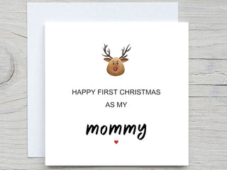 Personalised Christmas card, First Christmas Card for mommy, 1st Christmas Card mom, Christmas gift mom, First Christmas Card