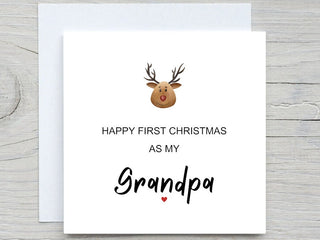 Personalised Christmas card, First Christmas Card for grandpa, 1st Christmas Card , Grandpa Christmas Cards, First Christmas Granddad card