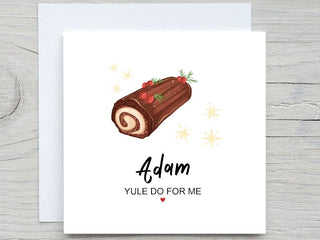 Cute Christmas Card, Funny Personalised Christmas Card, Boyfriend Christmas Card, Girlfriend Christmas Card, yule log card
