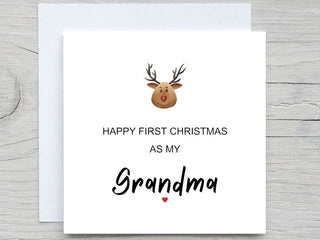 Personalised Christmas card, First Christmas Card for grandma, 1st Christmas Card , Grandma Christmas Cards, First Christmas granny card