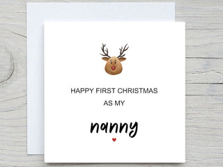 Personalised Christmas card, First Christmas Card for grandma, 1st Christmas Card , Nanny Christmas Cards, First Christmas Nanny card