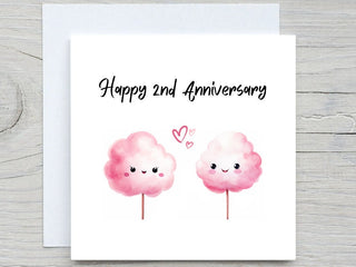 Anniversary Card, Personalised anniversary card, Second Anniversary card, Cotton Anniversary, 2 years wedding anniversary
