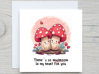 Anniversary Card, So moshroom in my heart for you, romantic card, love card, to husband, to wife, to partner, mushroom, anniversary gift