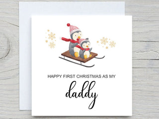 Personalised Christmas card, First Christmas Card for daddy, 1st Christmas Card dad, father Christmas Cards, First Christmas Card as my dad