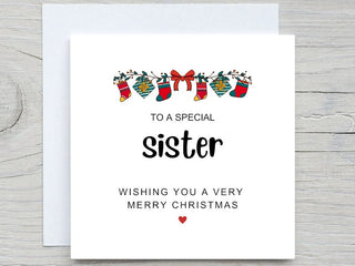 Christmas Card to My Sister, Sister Christmas Card, Gift For Sister Christmas, for sister, from brother, christmas gift card