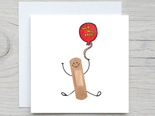 Get Well Soon card, Get well Card, Im sorry card, sending love card, personalised card, for sick friend, gift for the sick, Bandage Card
