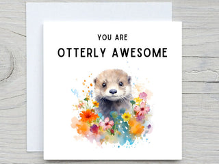 Appreciation card, You are otterly swesome, Cute otter card, you are amazing card, personalised thank you card, dont forget you are amazing