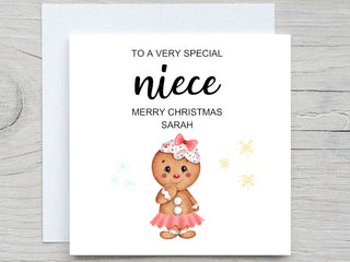 Personalised Niece Christmas Card, Christmas Card for a Niece, Christmas Card Niece, Cute Christmas Card For Niece, Reindeer Christmas Card