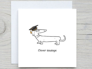 Graduation Card, personalised card, Clever Sausage, Graduation Gift, for him, for her, Custom Graduation card