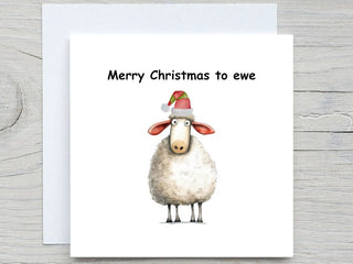 Personalised Christmas card, Funny Sheep Card, Holidays card, personalized card, Happy Holidays card, Merry Christmas to ewe