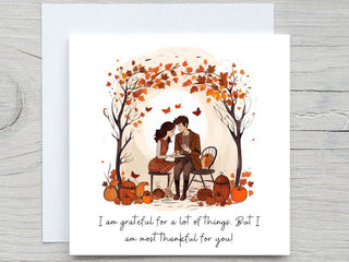 Thanksgiving card, Romantic Thanksgiving card, Thankful for you, Personalised cards, Autumn Card, personalised Thanksgiving, for partner