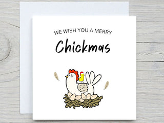 Personalised Christmas card, Funny Chicken Christmas CARD, Happy Chickmas card, for chicken lovers, card for farmer