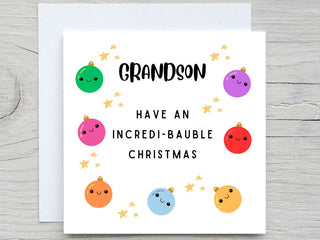 Christmas card, Christmas Lights Card ,to Grandson card, from grandma, from grandpa, christmas gift for Grandson, Cute christmas card kids