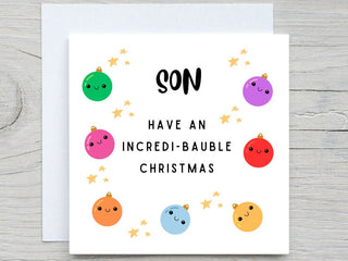 Christmas card, Christmas Lights Card ,to Son card, from mom, fROM DAD, christmas gift for Son, Cute christmas card kids