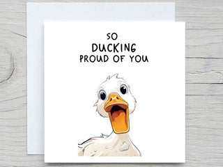 Very Fucking Proud Of You - Personalised Congratulations Card, Graduation, Well Done, New Job, Promotion, school tests card, DUCKING PROUD
