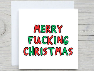 Personalised Christmas card, Merry christmas card, funny christmas card ,Merry --cking Christmas, for friend, for her, for him, holiday card