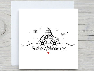 Personalised Christmas card, frohe weihnachten card,  Holidays card, personalized card, Merry Christmas In German, ho ho ho card