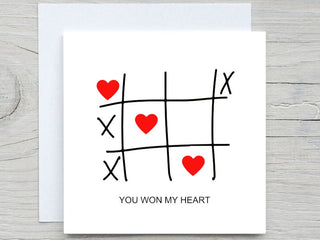 Happy Anniversary Card, I love you, Watercolor Hearts card. Happy Valentine's Day Card, romantic card, You won my heart, valentines day card