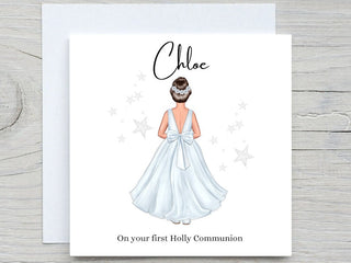 First Holy Communion Card Handmade Personalised for Girls Granddaughter Daughter Niece Sister Personalise Holy communion gifts for girls