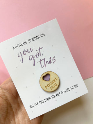 Pocket Hug ,Postal Hug, Long distance gift, You got this, miss you gift, love you gift, birthday gift, pocket gift, motivational gift card