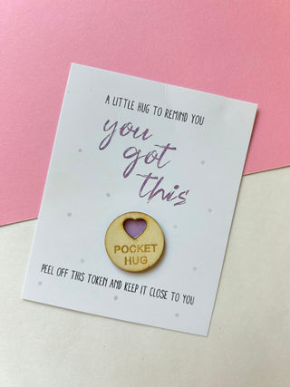 Pocket Hug ,Postal Hug, Long distance gift, You got this, miss you gift, love you gift, birthday gift, pocket gift, motivational gift card