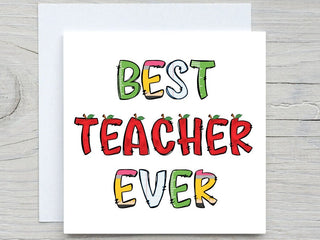 Best Teacher Card, Teacher card, Amazing Teacher card, School card, Best teacher, teacher gift, from student, custom teacher gift apple