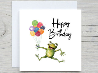 Personalised Birthday card, Cute Birthday card, cute frog card, Birthday gift for her, for him, for frogs lovers