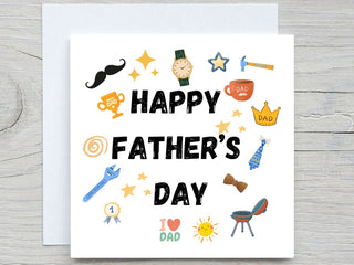 Father's Day Card, Dad stuff, Personalised Dad Father's Day Card, card from son, from daughter, fathers day card, gift for dad