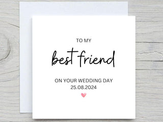 Personalised Wedding Day Card, Beautiful Bride card, To Best friend on wedding day card, personalised wedding card, gift for bestie