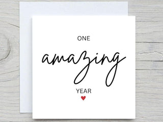 First Anniversary Card, Personalised anniversary card, First Anniversary card, Paper Anniversary, one amazing year card