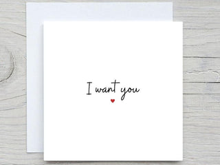I miss you card, romantic card, love card, long distance card, I want you, for him, for her