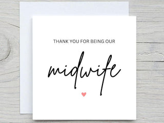 Midwife Thank you Card, Simple Thank You Card, Little Card To Say A Big Thank You, for being our Midwife , Appreciation Card