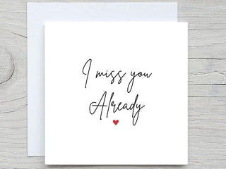I miss you already card, Long distance card, you are leaving card, Farewell Card, leaving card, personalised card