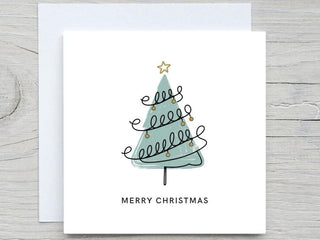Personalised Christmas card, Merry christmas,Minimalist Christmas Trees card,  Christmas gift for her, for him, merry christmas card