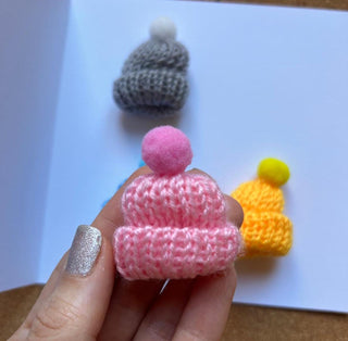 Wool Winter Hat Greeting card, Personalised Christmas card, Merry christmas card, beanie Greeting card, Custom Christmas Gift,